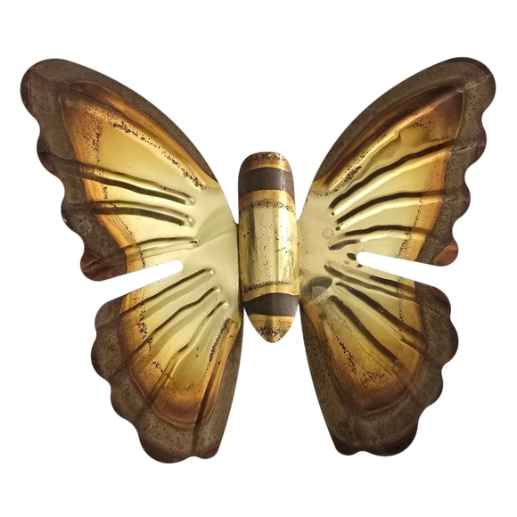 Vintage Brass Butterfly Wall Décor Set of 3 — Mid Century Hollywood Regency Boho - Picture 3 of 6
